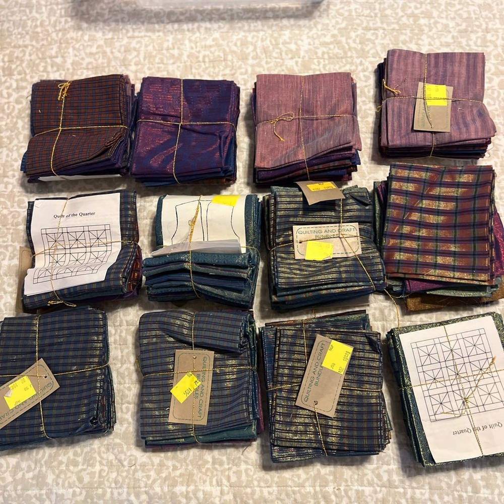 Colorful Fabric Squares for Quilting 12 Fat Quarter Packs